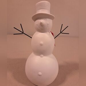 MARTHA STEWART WHITE SNOWMAN FIGURINE